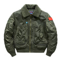 Men's pilot bomber jacket with teddy collar, multiple pockets, and windproof nylon shell Fashion Glam