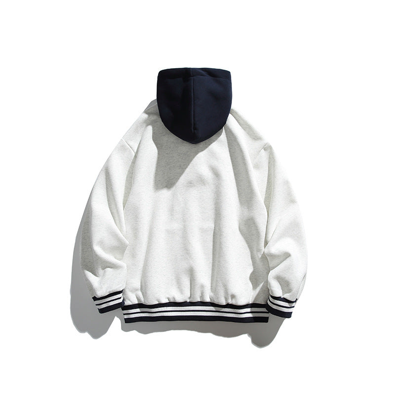 Unisex Oversize Hoodie with Contrast Hood, Button Placket and Kangaroo Pocket Fashion Glam