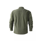 Men's Light Shirt Jacket in Utility Style with Patch Chest Pockets and Button Placket Fashion Glam
