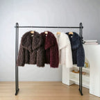 Women's short jacket made of long-pile faux fur with extra wide shawl collar Fashion Glam