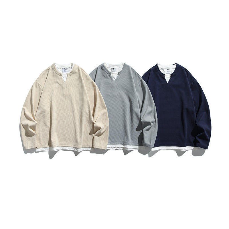 Unisex Oversize-Layering-Sweatshirt with V-insert and visible inner layer Fashion Glam