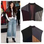 Women's Quilted Patchwork Vest with Voluminous Shawl Collar Fashion Glam