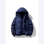 Men's padded hooded jacket with teddy lining and contrasting softshell sleeves Fashion Glam