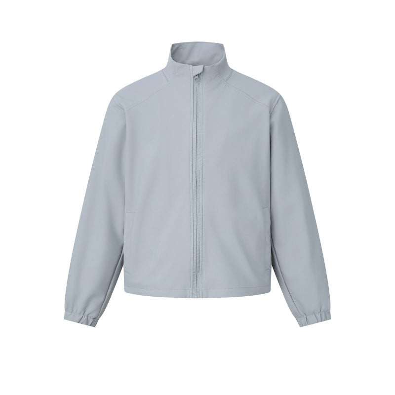 Unisex Lightweight technical short jacket with stand-up collar, concealed zipper and elastic cuffs Fashion Glam