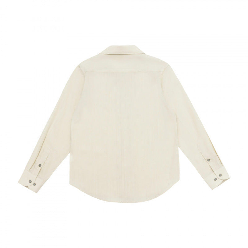 Men's Lightweight Long Sleeve Shirt with Open Lapel Collar and Boxy Cut Fashion Glam