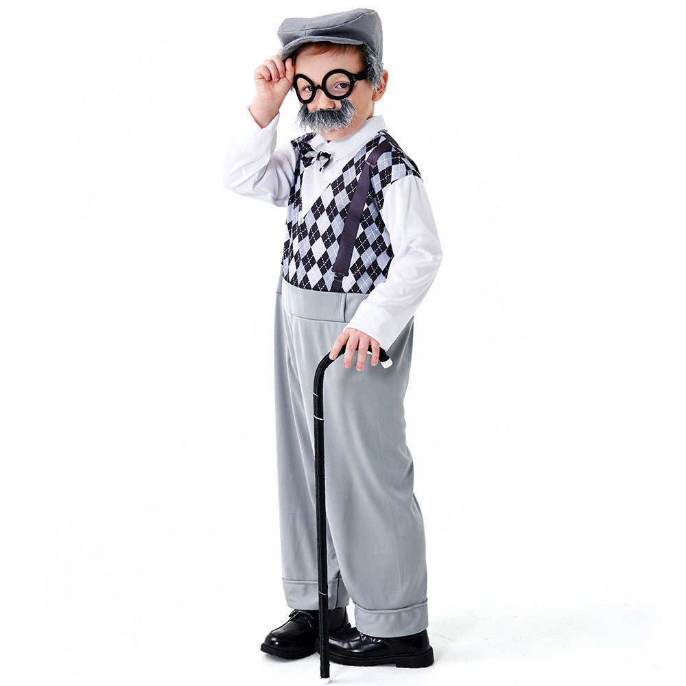 Men's carnival costume as a stylish grandfather with characteristic accessories Fashion Glam