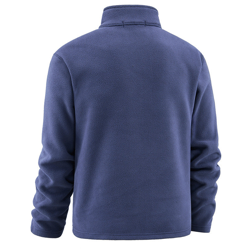 Men's fleece pullover with troyer collar and half zipper made of soft microfleece Fashion Glam