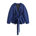 Women's short blazer in kimono style with tie belt and boxy silhouette Fashion Glam