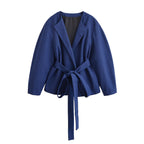 Women's short blazer in kimono style with tie belt and boxy silhouette Fashion Glam