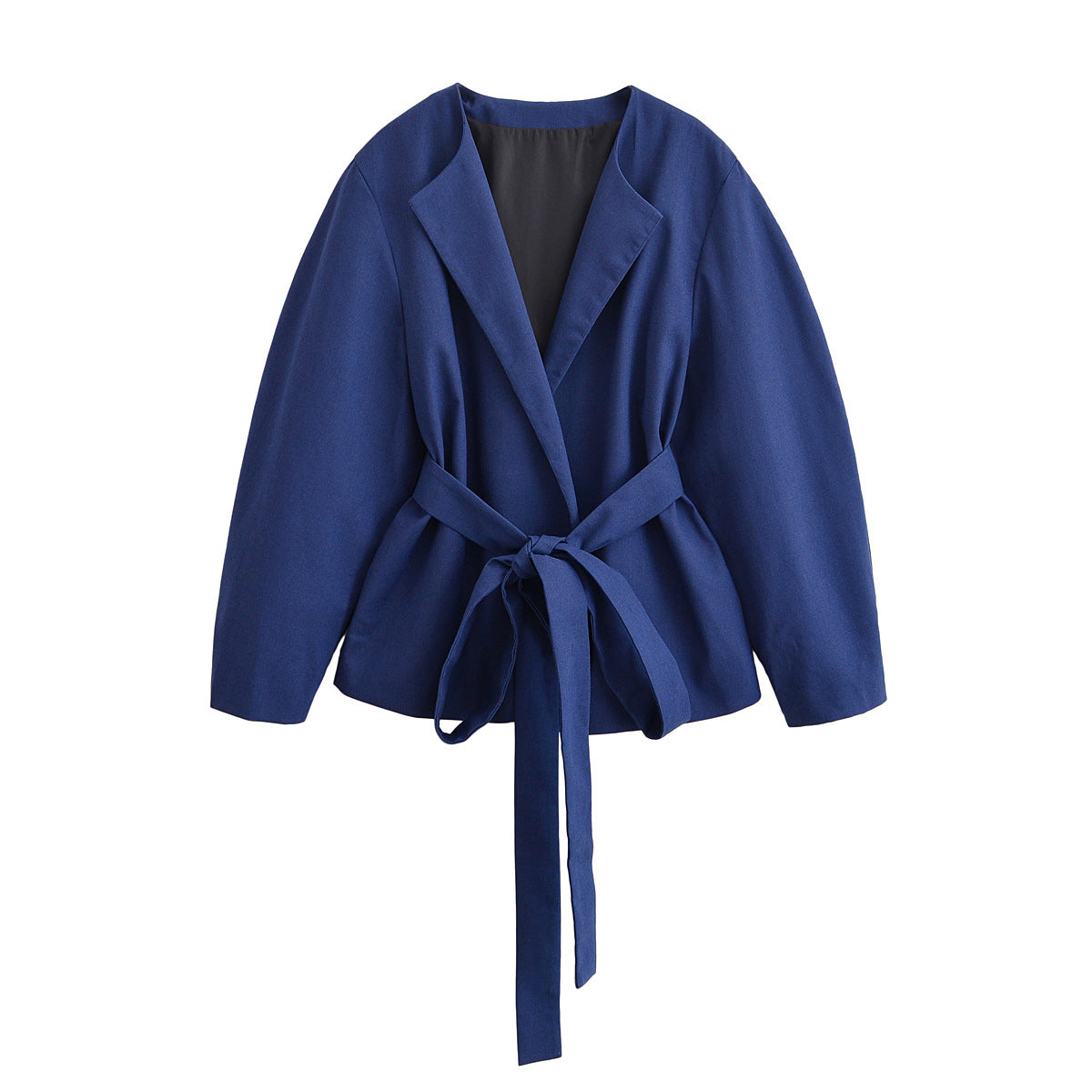 Women's short blazer in kimono style with tie belt and boxy silhouette Fashion Glam