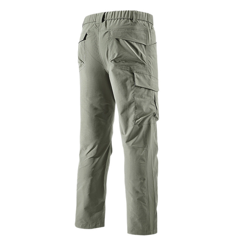 Men's Robust-Constructive Cargo Trekking Pants with Elastic Waistband and Multiple Pockets Fashion Glam