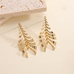Women Hanging Earrings in Elegant Leaf Design Fashion Glam