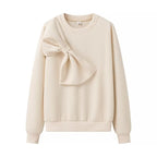 Women's sweatshirt with oversized bow appliqué and round neck Fashion Glam