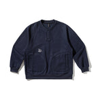 Unisex Oversize Henley Sweatshirt with raglan sleeves, button placket, and distinctive round pockets Fashion Glam