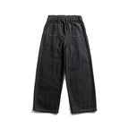 Unisex Wide Denim Pants with Elastic Waistband, Drawstring and Pleated Fashion Glam