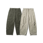 Men's Loose Workwear Pants with Elastic Waistband and Curved Seam Panels Fashion Glam