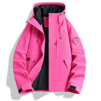Men's Water and Windproof Softshell Outdoor Jacket with Adjustable Hood Fashion Glam