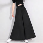 Women's High-Waisted Palazzo Jeans with Extra Wide Leg and Flowing Denim Fashion Glam