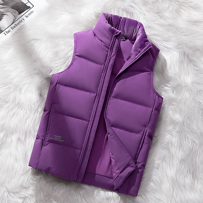 Women's quilted vest with thermal insulation and stand-up collar Fashion Glam