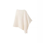 Ladies Asymmetric Fine Knit Poncho with Round Neck Fashion Glam