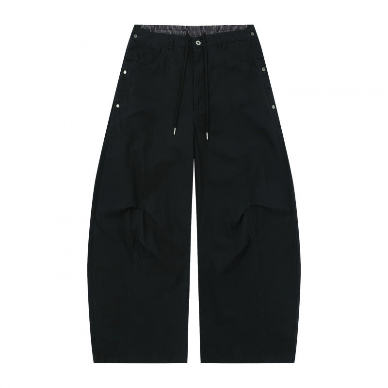 Unisex Wide Balloon Pants with Elastic Waistband, Drawstring, and Distinctive Seam Panels Fashion Glam