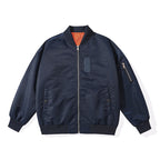 Men's Lightweight Flight Bomber Jacket with Water-Repellent Shell and Contrast Lining Fashion Glam