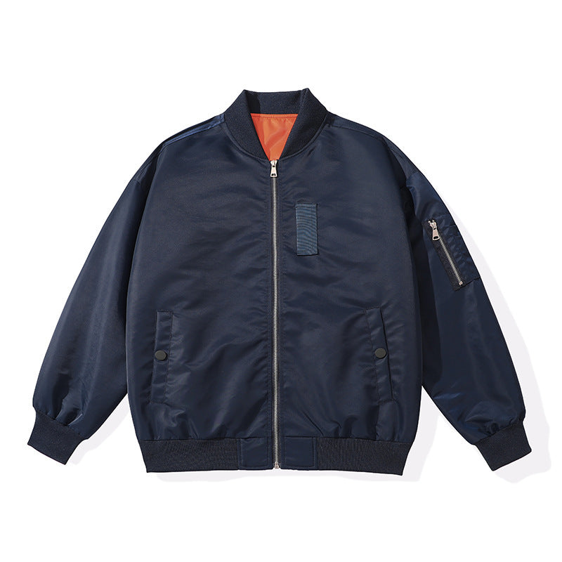 Men's Lightweight Flight Bomber Jacket with Water-Repellent Shell and Contrast Lining Fashion Glam