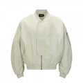 Unisex Short Cut Boxy Bomber Jacket with Concealed Front Placket and Flap Pockets Fashion Glam