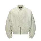 Unisex Short Cut Boxy Bomber Jacket with Concealed Front Placket and Flap Pockets Fashion Glam