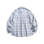 Unisex Boxy overshirt in checked linen blend with frayed hem and patch pockets Fashion Glam