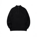 Unisex Knit Half-Zip Sweater with High Ribbed Collar and Raglan Sleeves Fashion Glam