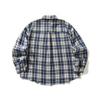 Unisex Oversized checked Flannel shirt jacket with chest pocket and rounded hem Fashion Glam