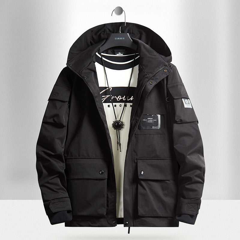 Men's Urban Tech Parka with hood, multifunctional pockets and thermal insulation Fashion Glam
