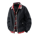 Men's casual two-layer short jacket in a layered look with plaid lining Fashion Glam