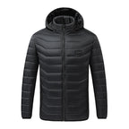 Men's Heated Puffer Jacket with Multi-Zone Heating System and Hood Fashion Glam