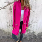 Women’s Hooded Long Cardigan with Full Zip and Decorative Pockets Fashion Glam