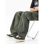 Men's Loose Cargo Pants in Baggy Cut with Utility Pockets and Drawstring Waist Fashion Glam