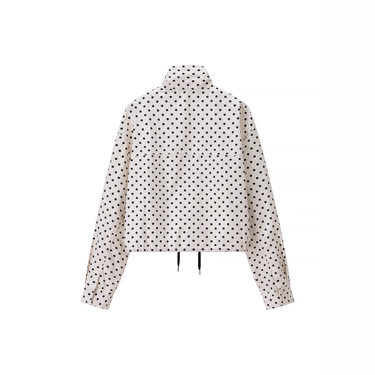 Women’s lightweight polka dot set with oversized shirt jacket and drawstring shorts Fashion Glam