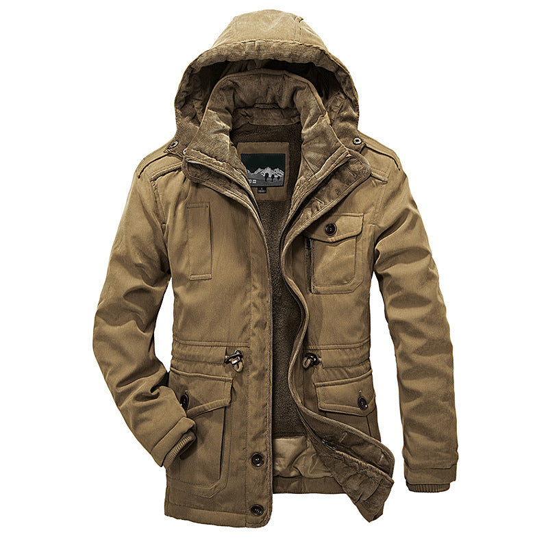 Men's Thermo-Canvas Parka with Sherpa Inner Lining, Removable Hood and Multi-Functional Pockets Fashion Glam