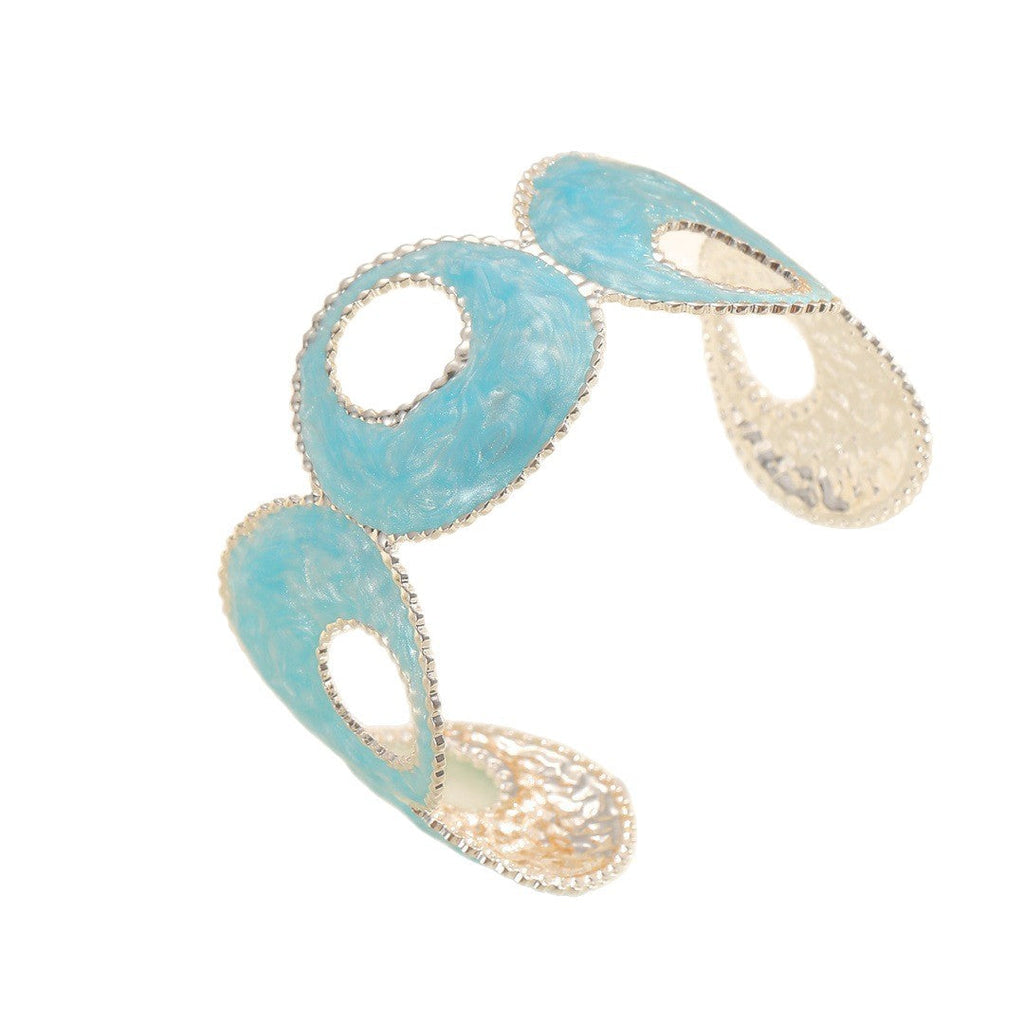 Women Open Bangle with artistic, multicolored design Fashion Glam