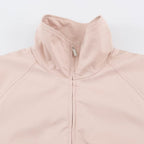 Women's Oversized Training Jacket with High Stand Collar, Raglan Sleeves, and Concealed Zipper Fashion Glam
