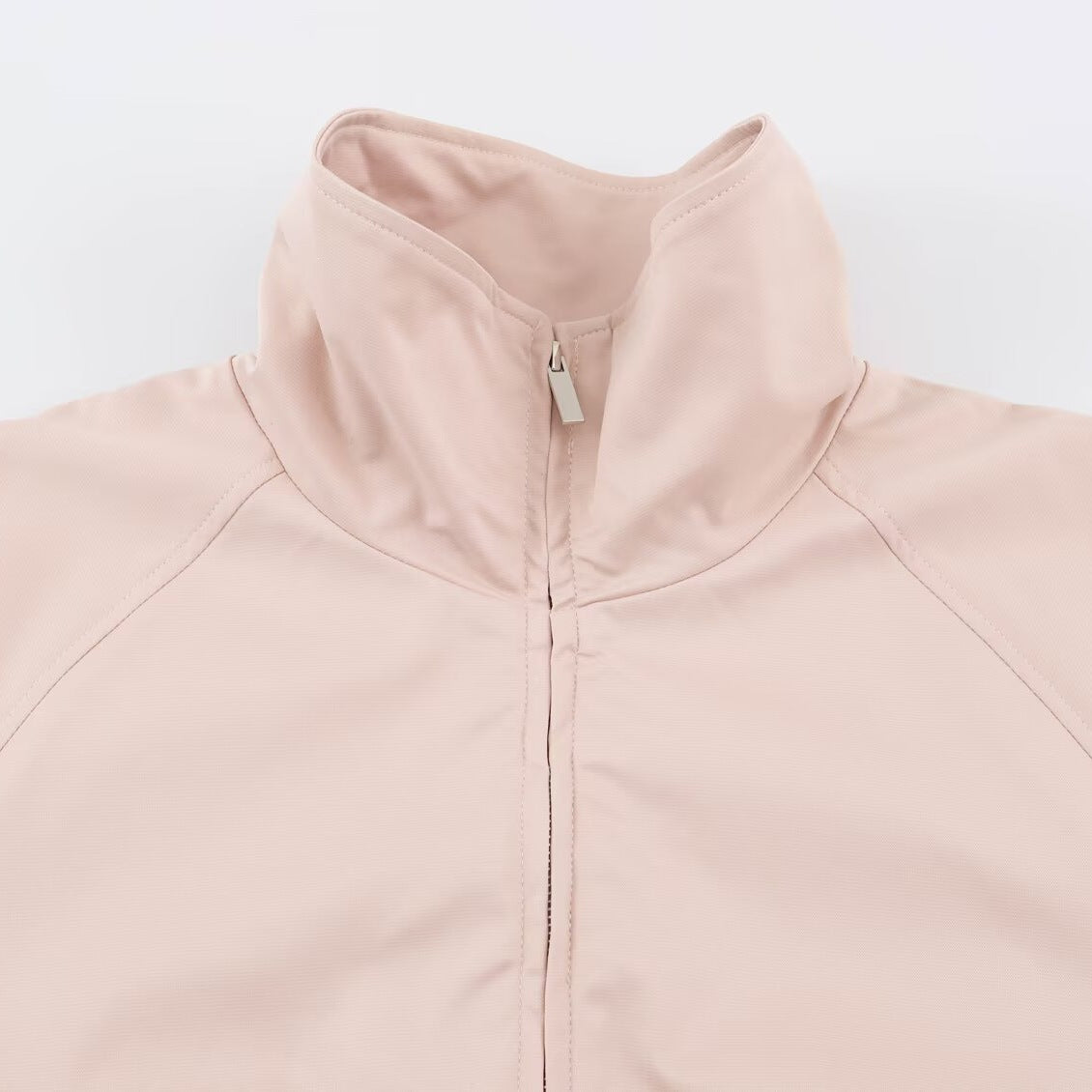 Women's Oversized Training Jacket with High Stand Collar, Raglan Sleeves, and Concealed Zipper Fashion Glam