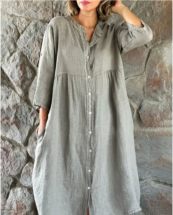 SASKIA - CASUAL LOOSE-FITTING DRESS COTTON