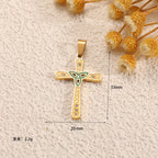 Ladies cross pendant with heart-shaped design and sparkling accents Fashion Glam