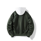 Men's nylon bomber jacket with integrated sweat hood and sleeve utility pocket Fashion Glam