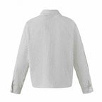 Unisex Oversize Pinstripe Shirt with Boxy Silhouette and Shirt Collar Fashion Glam