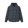 Unisex Boxy Hooded Overshirt in Flannel with Patch Pockets Fashion Glam