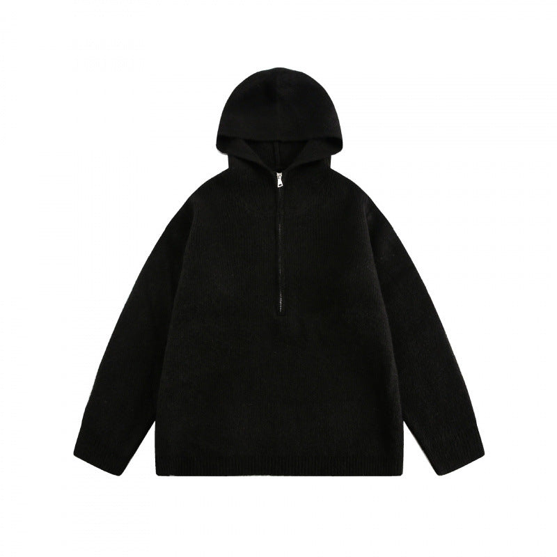 Unisex Oversize Hoodie made of fine knit with half zipper Fashion Glam