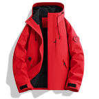Men's Water and Windproof Softshell Outdoor Jacket with Adjustable Hood Fashion Glam