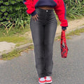 Women High-Waisted Slim-Straight Denim Jeans with Sculpting Waistband Fashion Glam